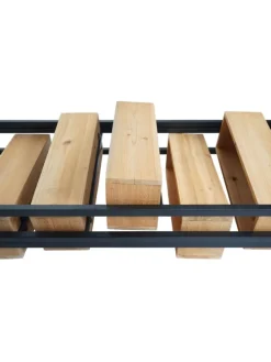 Raumteiler mit Pflanzkasten L32, Gestell schwarz, naturfarben