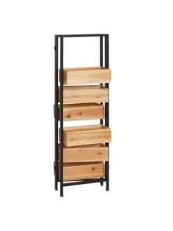 Raumteiler mit Pflanzkasten L32, Gestell schwarz, naturfarben