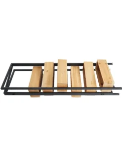 Raumteiler mit Pflanzkasten L32, Gestell schwarz, naturfarben