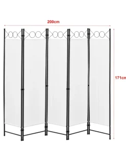 Raumteiler Saragossa 5-teilig in Weiß (H)171cm (B)200cm