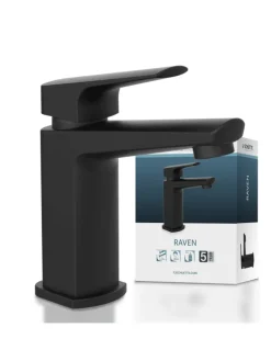 RAVEN Waschtischarmatur, Schwarz matt