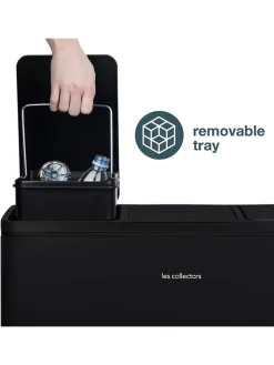 Recycling-Mülleimer in Schwarz - 54 l