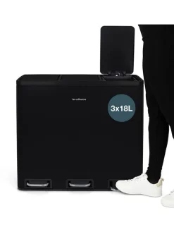 Recycling-Mülleimer in Schwarz - 54 l