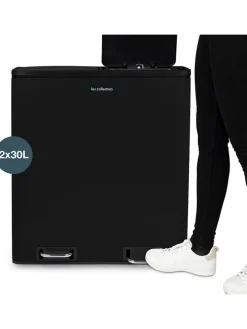 Recycling-Mülleimer in Schwarz - 60 l