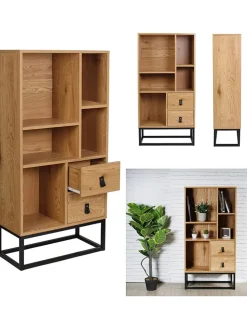 Regal "Abbott" in Natur - (B)60 x (H)120 x (T)29 cm