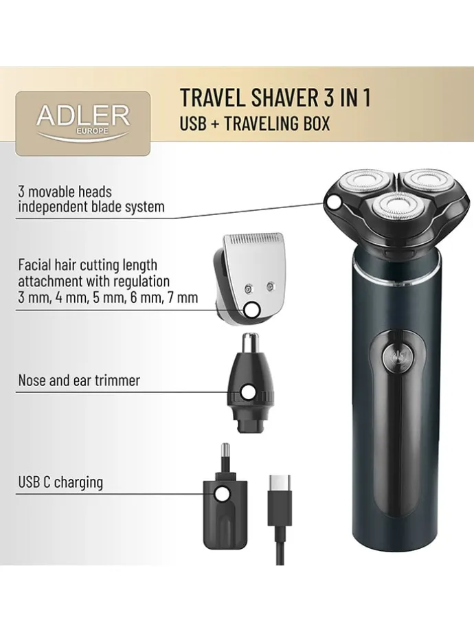 Reiserasierer "ADEG 2940" in Schwarz