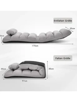 Relaxliege klappbar in Grau