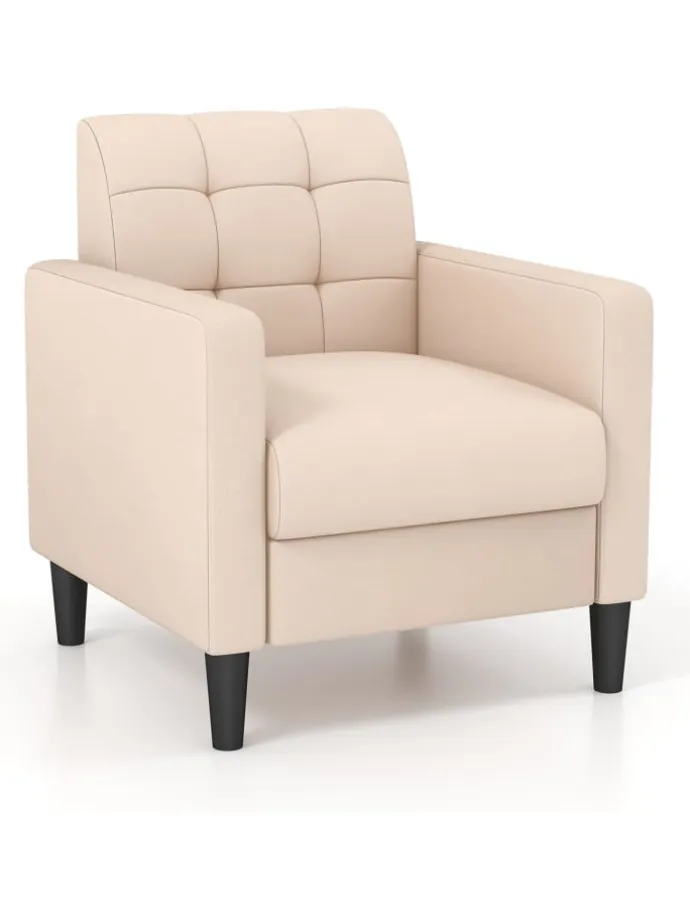 Relaxsessel aus Samt in Beige