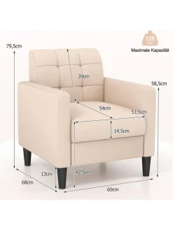 Relaxsessel aus Samt in Beige