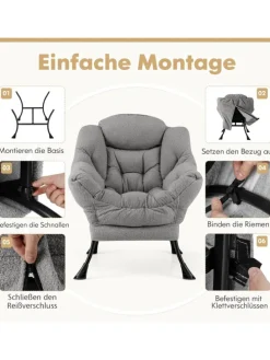 Relaxsessel gepolstert in Grau