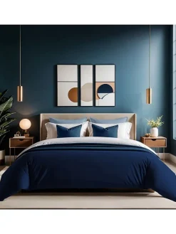 Renforcè-Bettbezug in Dunkelblau