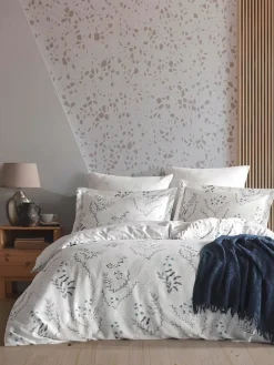 Renforcé-Bettwäsche-Set "Aqua" in Weiß/ Grau/ Blau