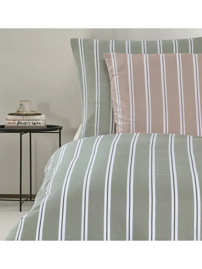 Renforcé-Bettwäsche-Set "Colorado" in Grün/ Weiß