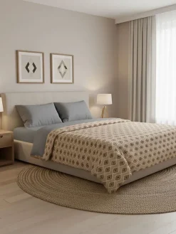 Renforcé-Bettwäsche-Set "Dashon" in Grau/ Hellbraun