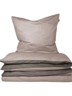 Renforcé-Bettwäsche-Set "Double Face" in Beige/ Anthrazit