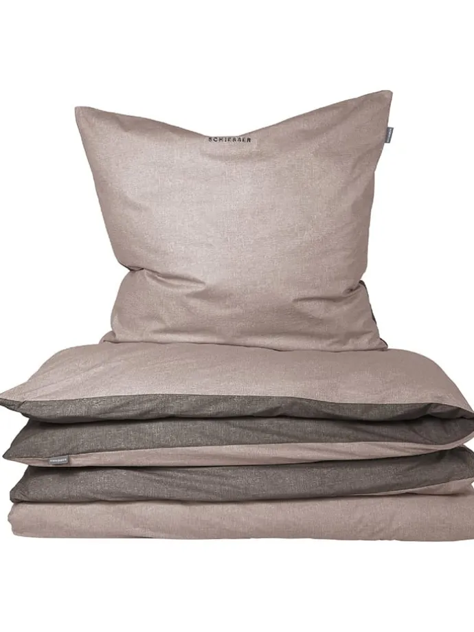 Renforcé-Bettwäsche-Set "Double Face" in Beige/ Anthrazit