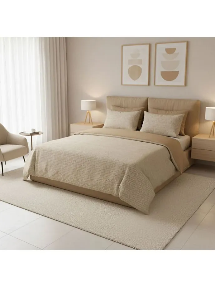 Renforcé-Bettwäsche-Set in Beige