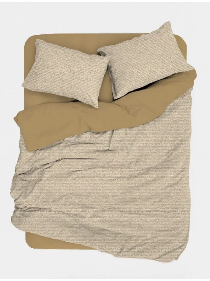 Renforcé-Bettwäsche-Set in Beige