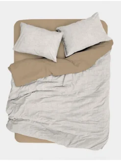 Renforcé-Bettwäsche-Set in Creme/ Beige