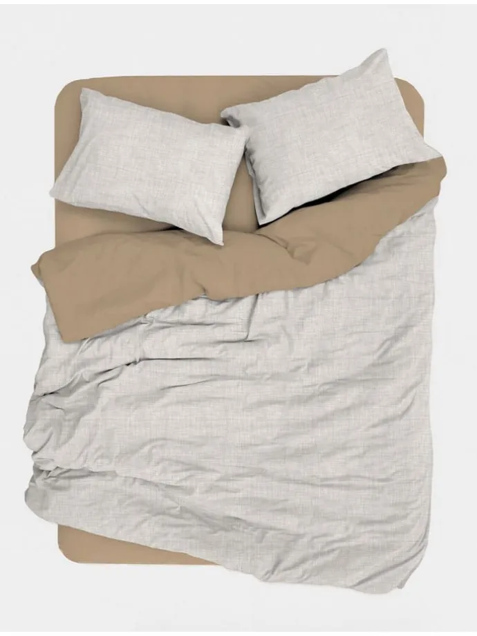 Renforcé-Bettwäsche-Set in Creme/ Beige