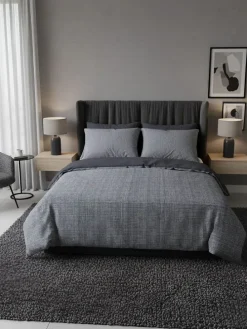 Renforcé-Bettwäsche-Set in Grau