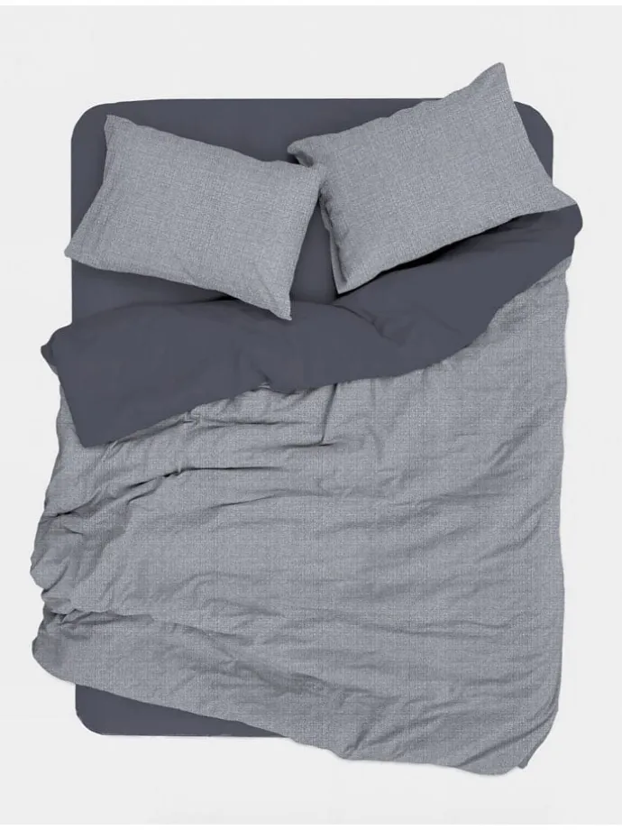 Renforcé-Bettwäsche-Set in Grau