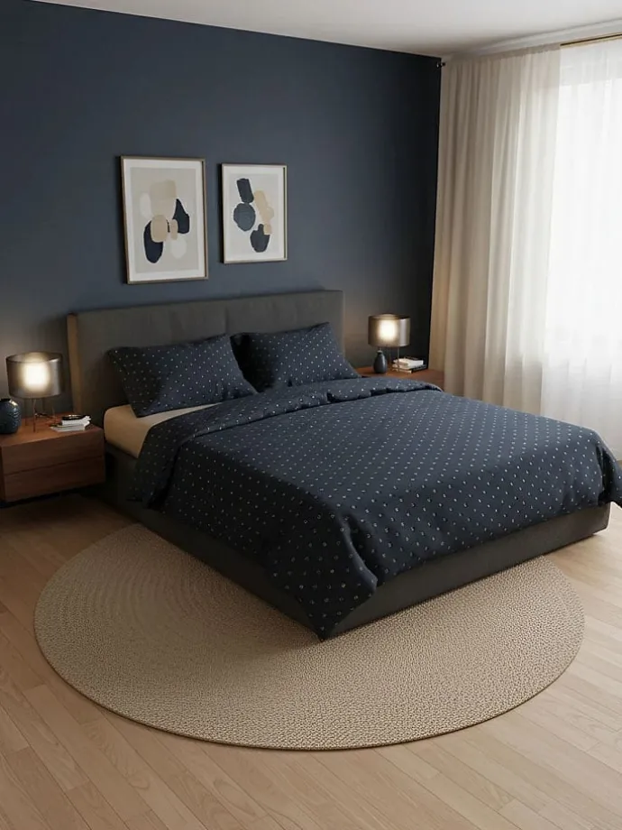 Renforcé-Bettwäsche-Set in Grau/ Hellbraun