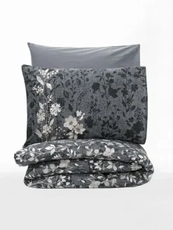 Renforcé-Bettwäsche-Set in Grau