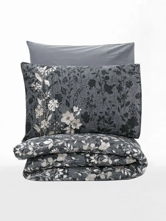 Renforcé-Bettwäsche-Set in Grau