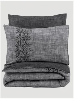 Renforcé-Bettwäsche-Set in Grau