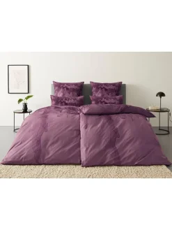 Renforcé-Bettwäsche-Set in Lila