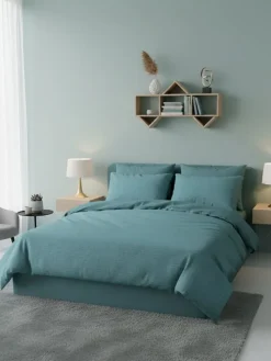 Renforcé-Bettwäsche-Set in Türkis