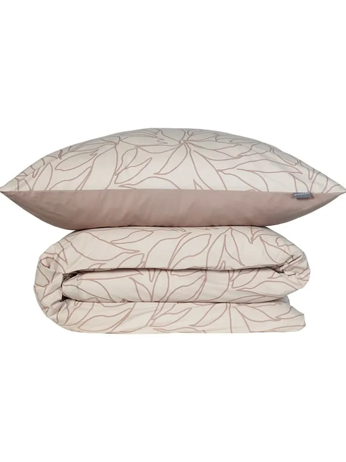 Renforcé-Bettwäsche-Set "Leaves" in Taupe
