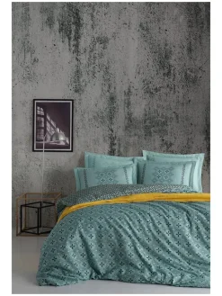 Renforcé-Bettwäsche-Set "Minimal" in Türkis