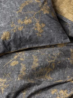 Renforcé-Bettwäsche-Set "Yadawa" in Grau/ Senf