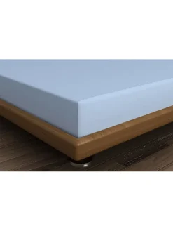 Renforcé-Spannbettlaken in Blau