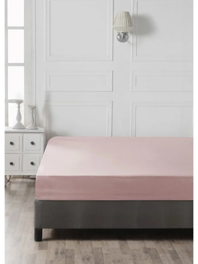 Renforcé-Spannbettlaken in Rosa