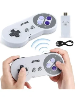 Retro-Spielekonsole kabelloser HD-Spaß und vielseitige Möglichkeiten in Grau