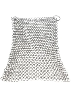 Ringreiniger für Gusseisen Feuertöpfe Netzreiniger 20x20cm in silber