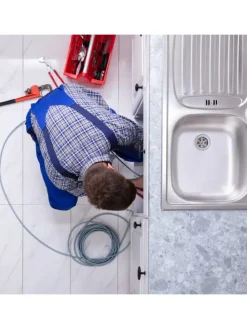 Rohrreinigungsspirale in Silber - 1m