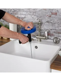 Rohrreinigungsspirale in Blau/ Schwarz - 6 m