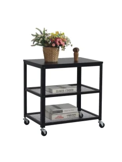 Rollwagen in Schwarz - (B)60 x (H)61 x (T)40 cm