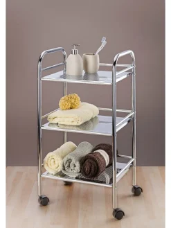 Rollwagen in Silber - (B)41 x (H)75 x (T)32 cm