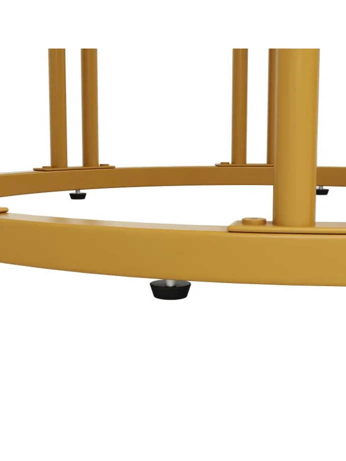 Runder Esstisch in Marmoroptik 100x100x76 cm mit goldenen Metallbeinen