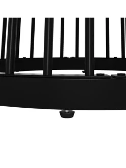 Runder Esstisch in Schwarz 80x80x76 cm mit Metallbeinen