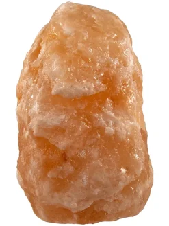 Salzkristall-Tischleuchte "Stone" in Orange - (H)19 x Ø 12 cm
