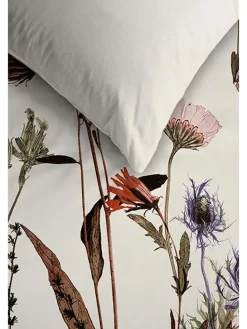 Satin-Bettwäsche-Set ''Dry Flowers'' in Creme/ Bunt