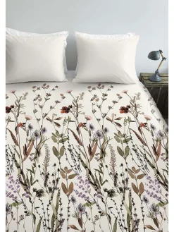 Satin-Bettwäsche-Set ''Dry Flowers'' in Creme/ Bunt