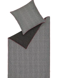 Satin-Bettwäsche-Set "Heritage" in Schwarz/ Weiß