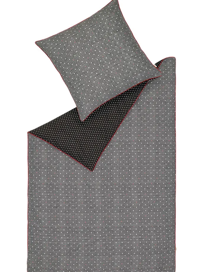 Satin-Bettwäsche-Set "Heritage" in Schwarz/ Weiß